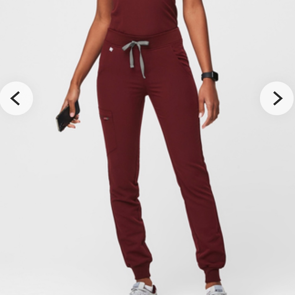 Figs Zamora Burgundy Jogger Scrub Pants